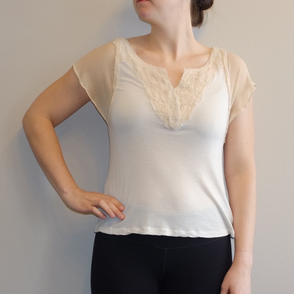 White Jersey and Silk Shirt